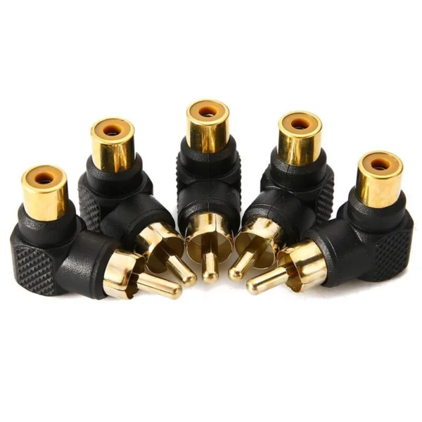 39aaea9d1261c08783b42d7e2508b842.webp RCA Male to Female Right Angle Adapter Audio Video Connector 90 Degree