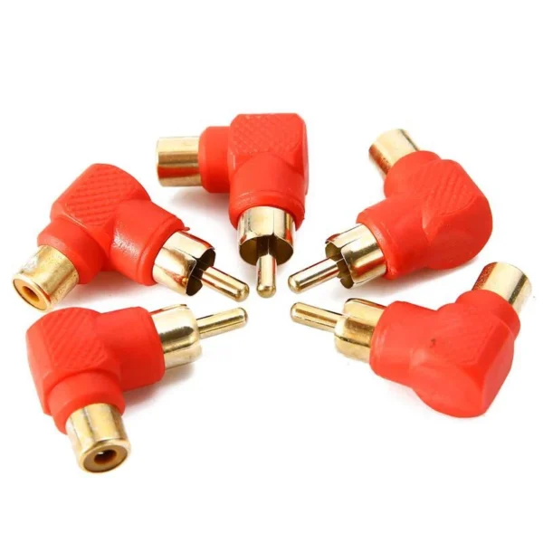 62153b13f7a6521261af8436dbed8f1d.webp RCA Male to Female Right Angle Adapter Audio Video Connector 90 Degree