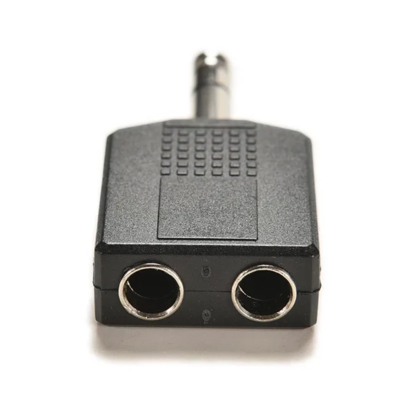 6.35mm Stereo Audio Splitter Adapter 1 Male to 2 Female Jack Connector