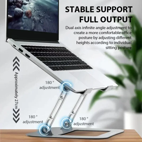S0606974e96fa4aaeb4e0e93ec432884ax.webp XMSJ Adjustable Laptop Stand Carbon Steel Foldable Notebook Holder for 11-17 Inch Devices