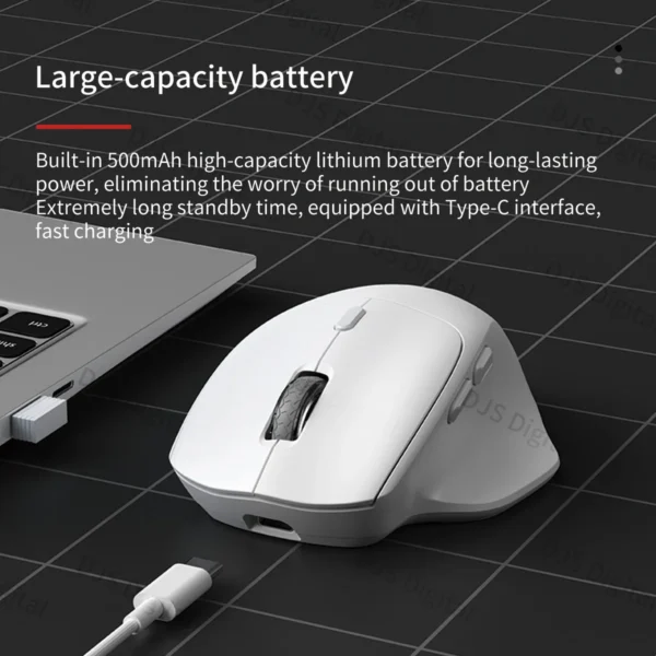 Lenovo Ergonomic Wireless Mouse Rechargeable Dual-Mode Bluetooth/2.4G Long Battery Life Comfort Grip Mouse for Office and Gaming