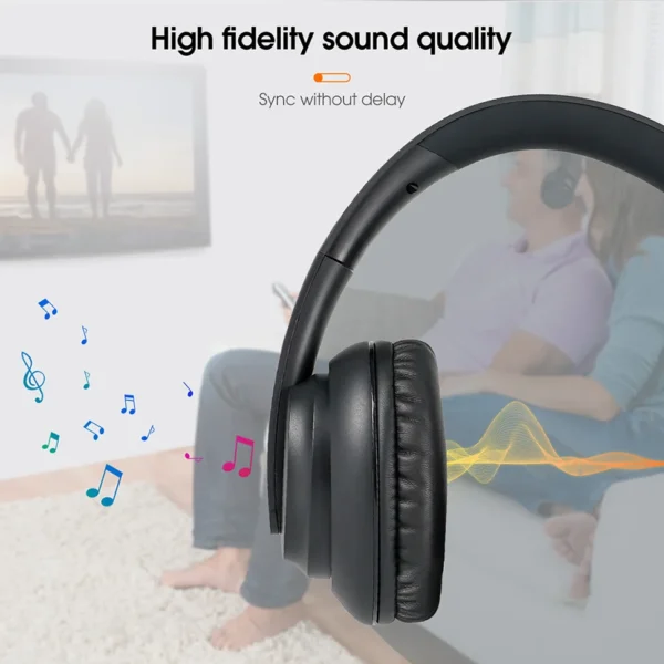 S4783942ab4554d2d9d415549a43fbe4a2.webp RETEKESS TA006 Wireless TV Headphones Rechargeable Headset with Transmitter 3.5mm AUX RCA Optical Coaxial