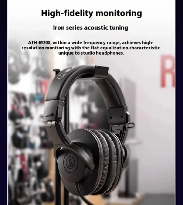 S647ebe93176a4bf69450c12ff945c0bav.webp Audio-Technica ATH-M20X Closed-Back Studio Monitor Headphones 40mm Driver Wired Over-Ear