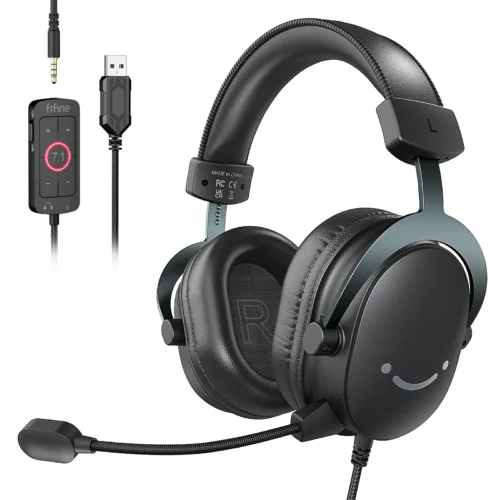 Sa54c4aa4026e4e97b4de0a77a9adf510t.webp FIFINE H9 Gaming Headset 7.1 Surround Sound USB 3.5mm with Volume Control & Mute Switch