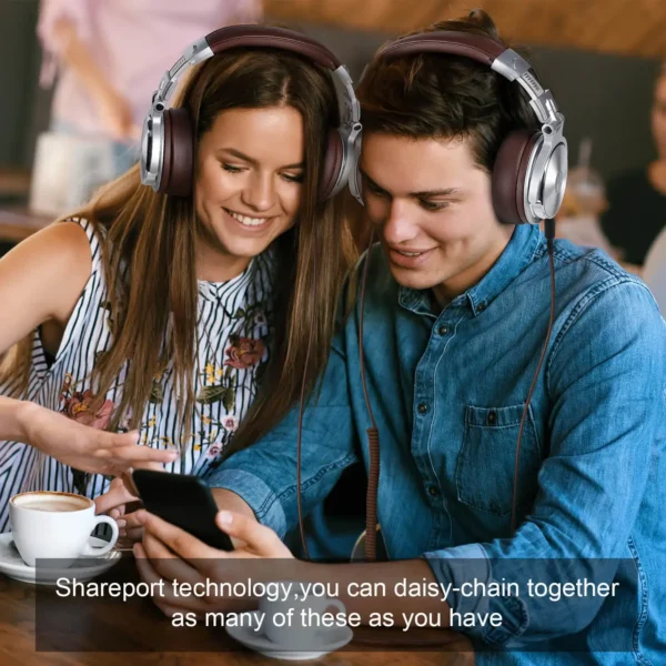 OneOdio Wired HiFi Studio DJ Headphones Over Ear Headset with Mic Hi-Res Audio for AMP Guitar Phone