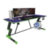 FUSLITE 160cm Gaming Desk Z-Shaped Computer Table with Cup Holder Headphone Hook & Cable Management
