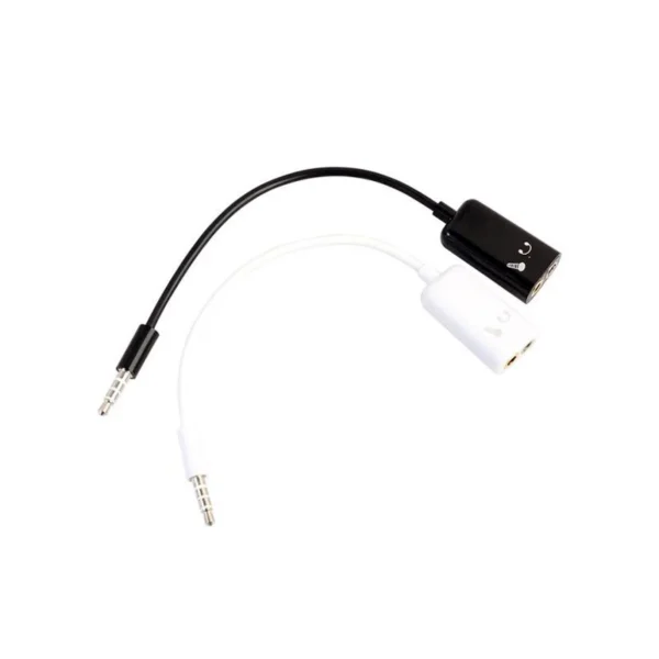 3.5mm Audio Splitter Adapter Male to Dual Female Jack Headphone Mic AUX Connector